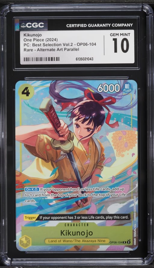 2024 One Piece Premium Collection Best Selection Volume 2 Alt Art Kikunojo #OP06-104 CGC 10 GEM MINT