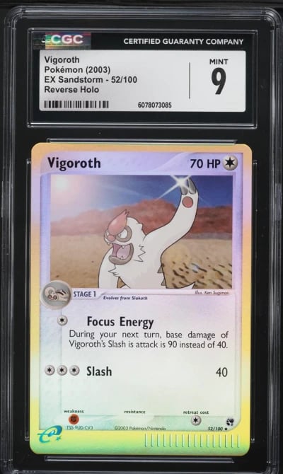2003 Pokemon EX Sandstorm Reverse Holo Vigoroth #52 CGC 9 MINT