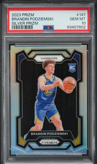 2023 Panini Prizm Silver Brandin Podziemski ROOKIE #147 PSA 10 GEM MINT