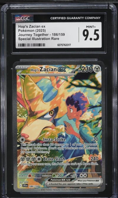 2025 Pokemon SV Journey Together SIR Hop's Zacian ex #186 CGC 9.5 MINT+