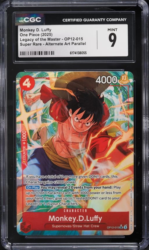 2025 One Piece Japanese Legacy Of The Master Alt Art SR Monkey D. Luffy #OP12-015 CGC 9 MINT
