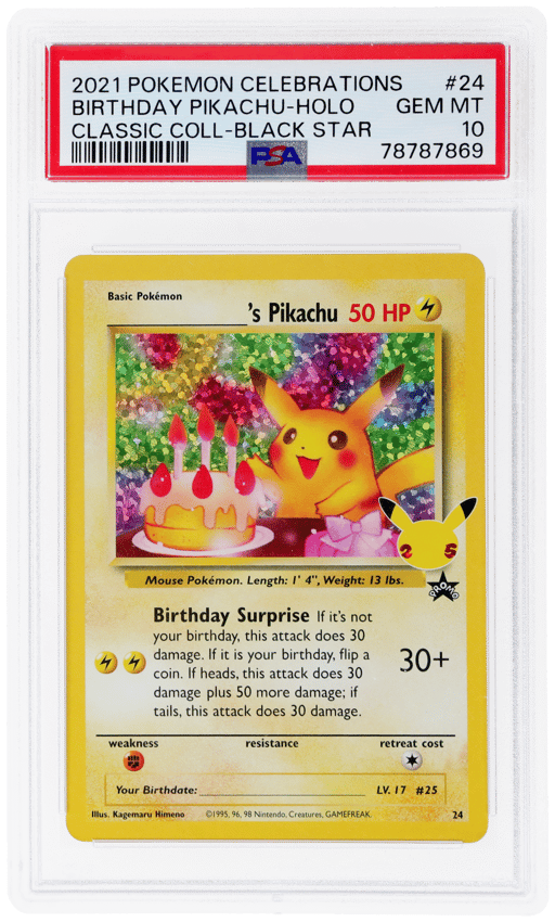 2021 Pokemon Black Star Promo Celebrations Classic Collection Holo Birthday Pikachu #24 PSA 10
