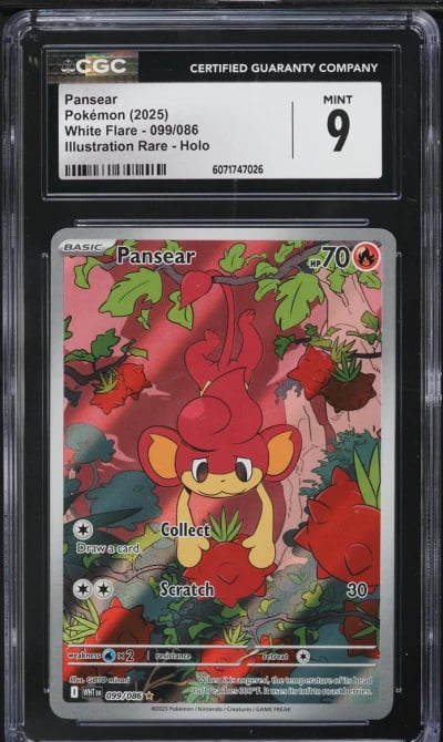 2025 Pokemon Scarlet & Violet White Flare IR Pansear #99 CGC 9 MINT