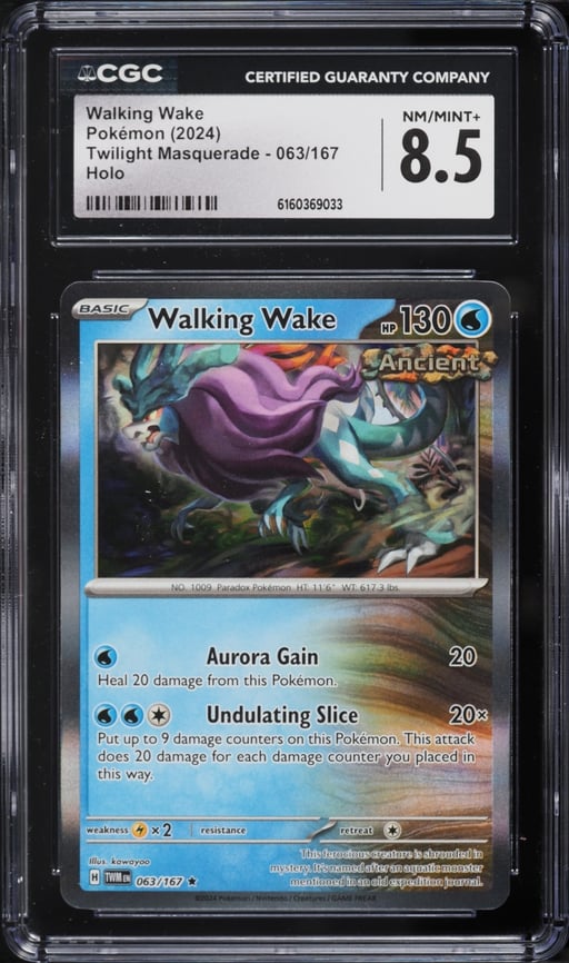 2024 Pokemon Scarlet & Violet Twilight Masquerade Holo Walking Wake #63 CGC 8.5 NM-MT+