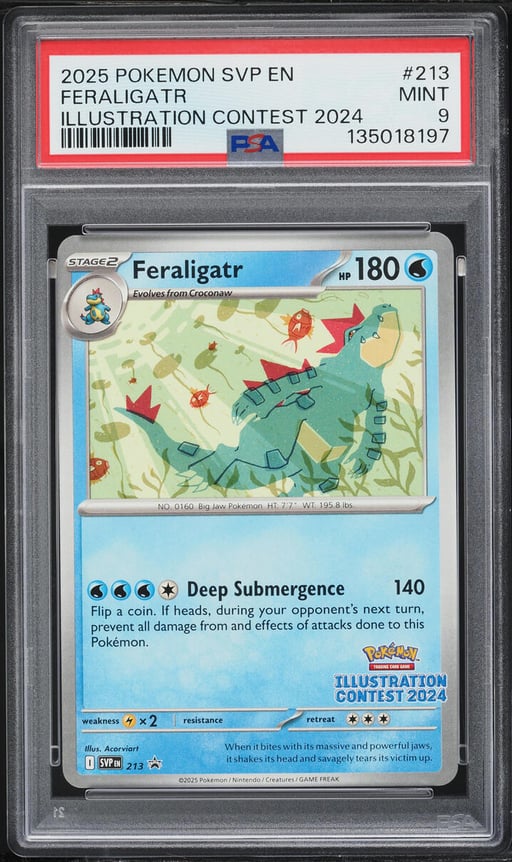 2025 Pokemon Scarlet & Violet Promo Illustration Contest '24 Feraligatr #213 PSA 9 MINT