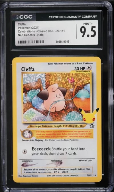2021 Pokemon Sword & Shield Celebrations Classic Holo Cleffa #20 CGC 9.5 MINT+