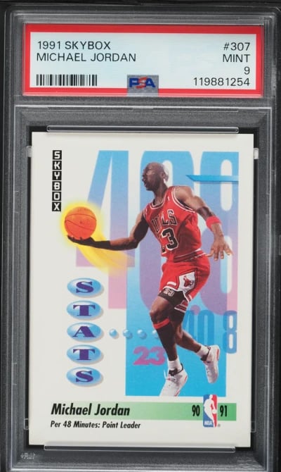 1991 Skybox Basketball Michael Jordan #307 PSA 9 MINT