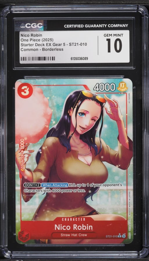 2025 One Piece Starter Deck EX Gear 5 Borderless Alt Art Nico Robin #ST21-010 CGC 10 GEM MINT