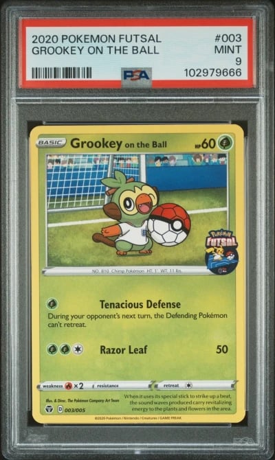2020 POKEMON FUTSAL #003 GROOKEY ON THE BALL PSA 9