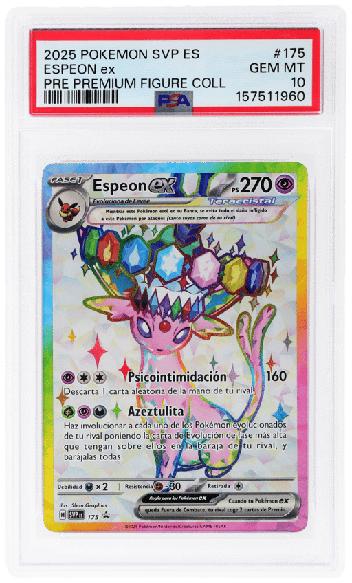 2025 Pokemon Black Star Promo Spanish Prismatic Evolutions Premium Figure Collection Espeon Ex #175 PSA 10