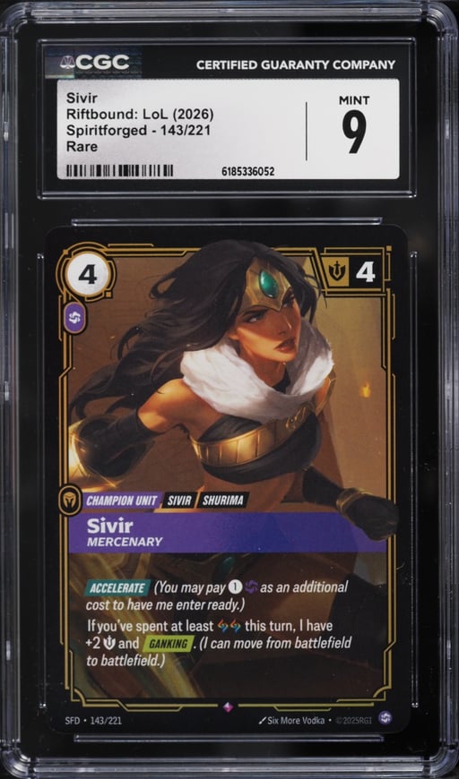 2026 Riftbound League Of Legends Spiritforged Sivir #143 CGC 9 MINT
