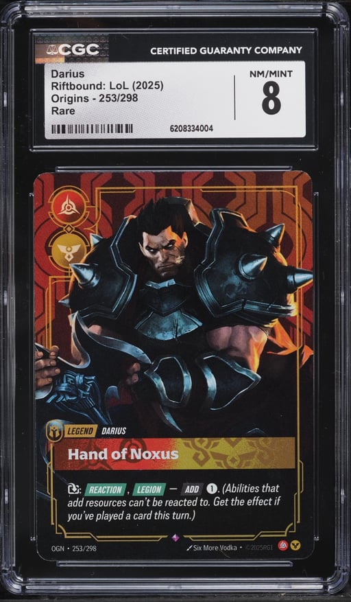 2025 Riftbound League Of Legends LoL Origins Darius #253 CGC 8 NM-MT