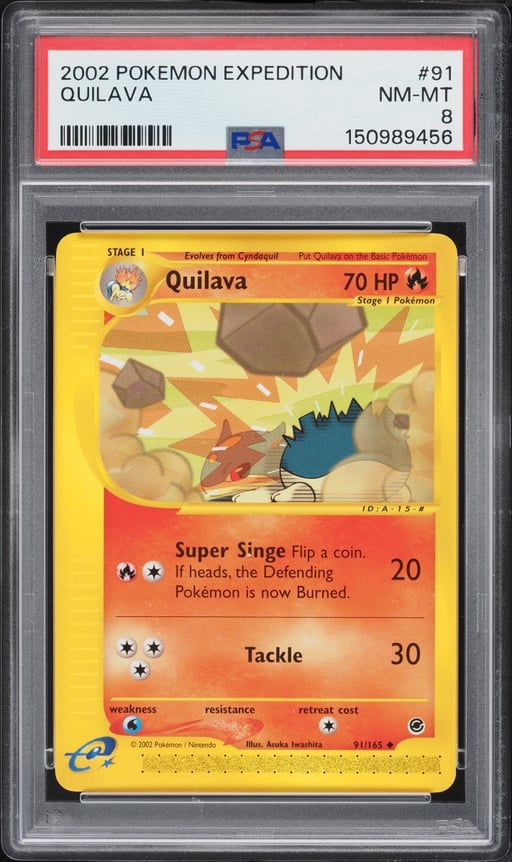 2002 Pokemon Expedition Quilava #91 PSA 8 NM-MT