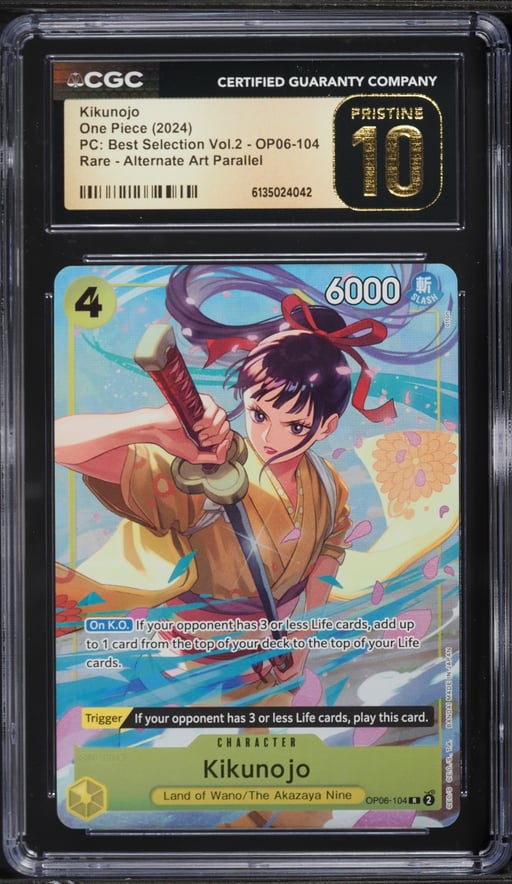 2024 One Piece Premium Collection Best Selection Volume 2 Alt Art Kikunojo #OP06-104 CGC 10 PRISTINE