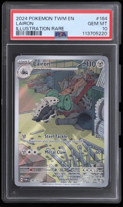 2024 Pokemon Twilight Masquerade Illustration Rare Lairon #184 PSA 10