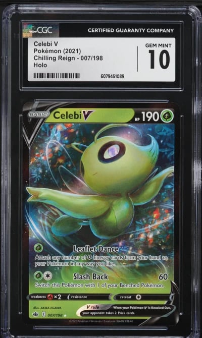 2021 Pokemon Chilling Reign Holo Celebi V #007 CGC 10 GEM MINT
