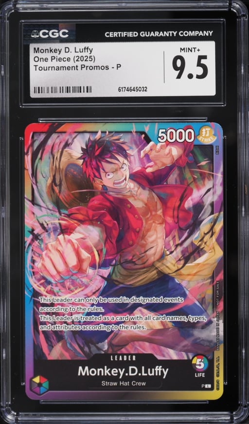 2025 One Piece Tournament Promo Leader Monkey D. Luffy #P CGC 9.5 MINT+
