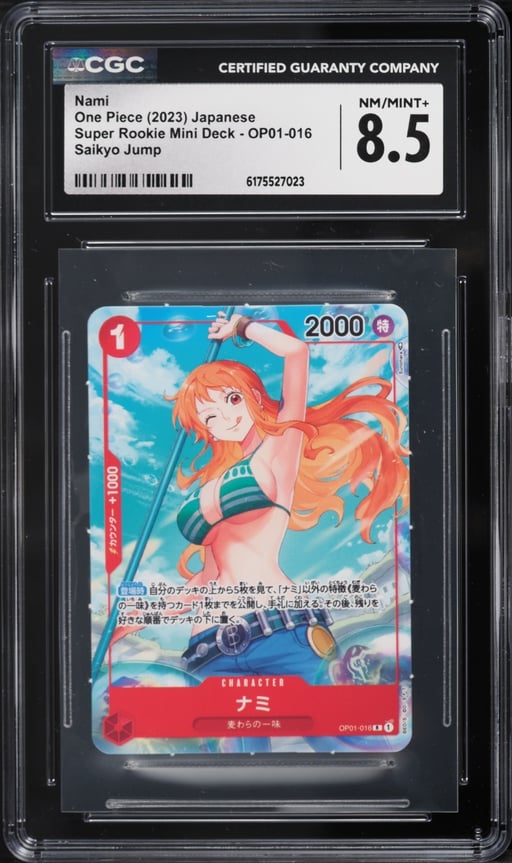 2023 One Piece Japanese Super Rookie Mini Deck Saikyo Jump Alt Art Nami #OP01-016 CGC 8.5