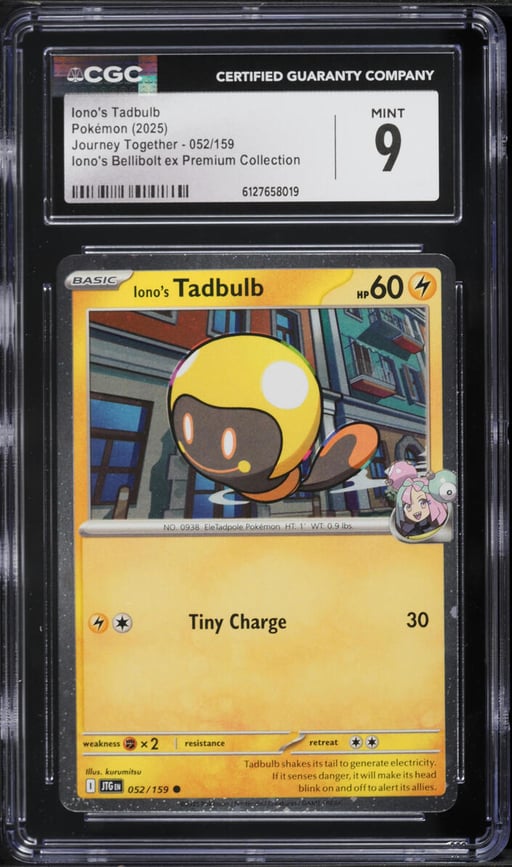 2025 Pokemon SV Journey Together Ex Premium Collection Iono's Tadbulb #52 CGC 9 MINT
