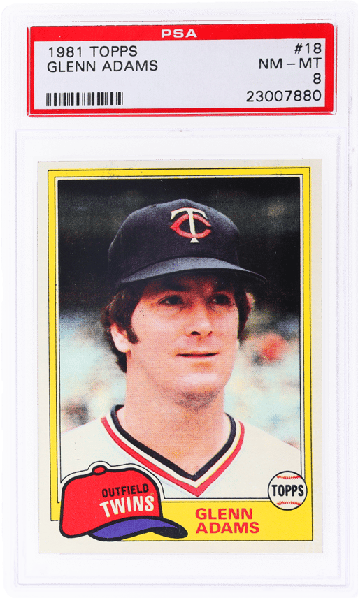 1981 Topps Glenn Adams #18 PSA 8