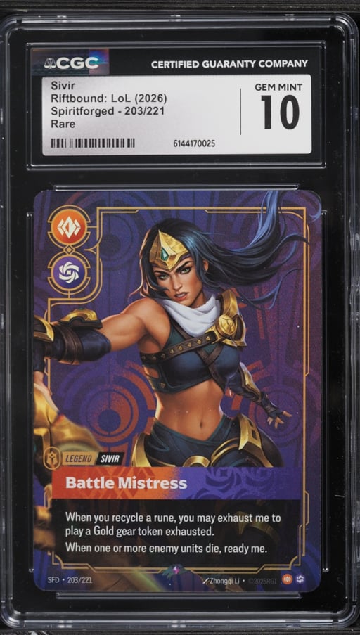 2026 Riftbound League Of Legends Spiritforged Sivir #203 CGC 10 GEM MINT