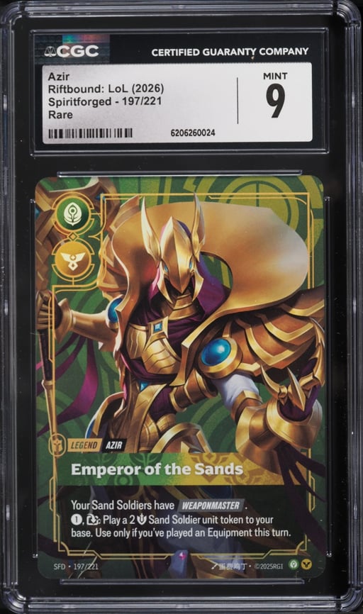 2026 Riftbound League Of Legends LoL Spiritforged Azir #197 CGC 9 MINT