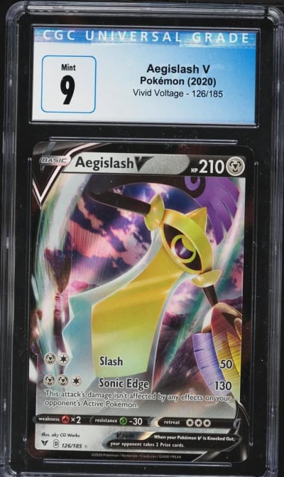 2023 Pokemon Sword & Shield Vivid Voltage Aegislash V #126 CGC 9 MINT