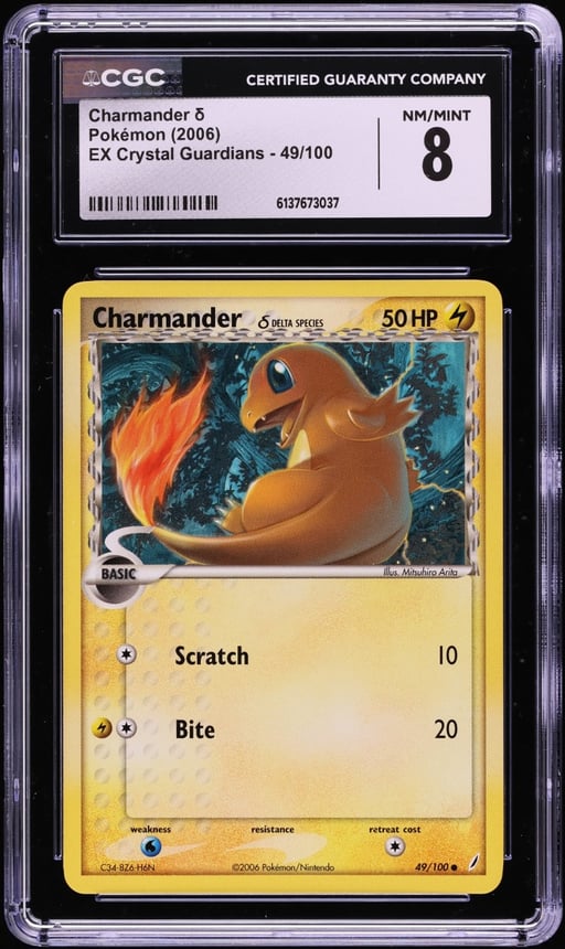 2006 Pokemon EX Crystal Guardians Charmander #49 CGC 8 NM-MT