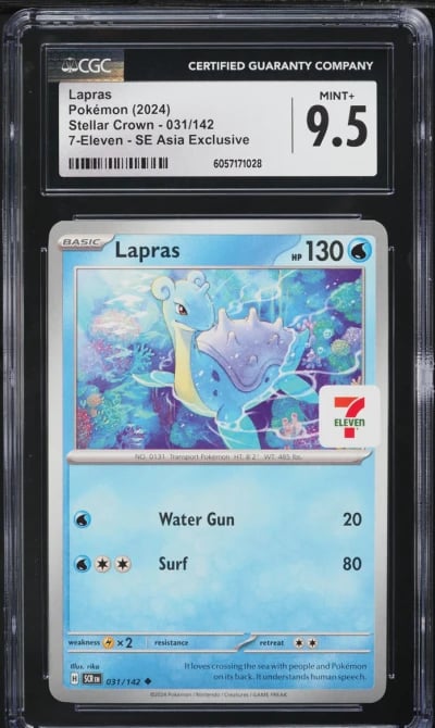 2024 Pokemon Stellar Crown 7-Eleven SE Asia Exclusive Lapras #031 CGC 9.5 MINT+