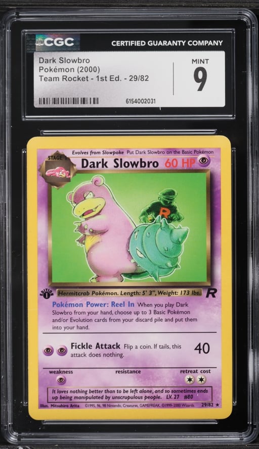 2000 Pokemon Team Rocket 1st Edition Dark Slowbro #29 CGC 9 MINT