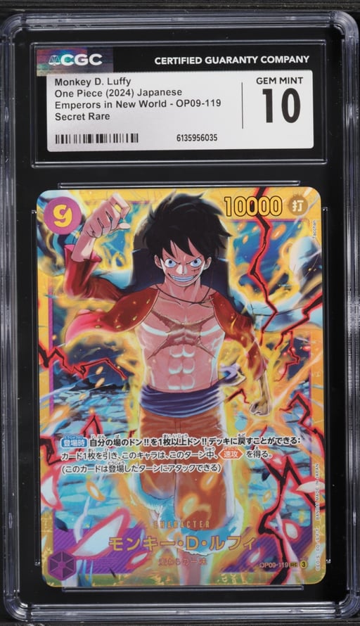 2024 One Piece Japanese Emperors In The New World SEC Monkey D. Luffy #OP09-119 CGC 10 GEM MINT