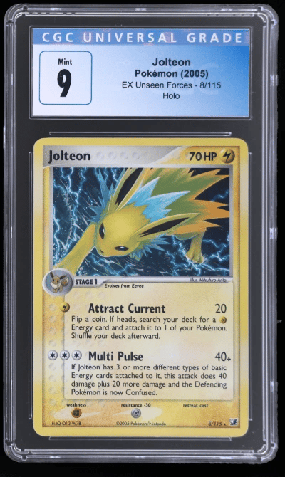 2005 Pokemon Ex Unseen Forces Holo Jolteon #8 CGC 9