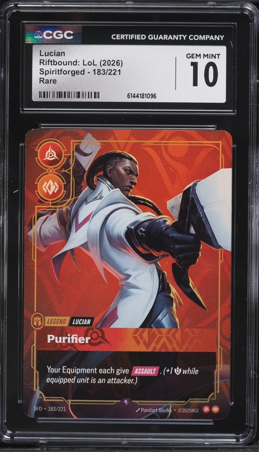 2026 Riftbound League Of Legends LoL Spiritforged Lucian #183 CGC 10 GEM MINT