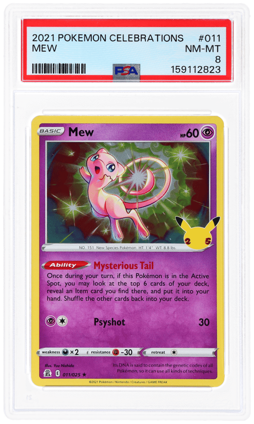 2021 Pokemon Sword and Shield Celebrations Mew #011 PSA 8