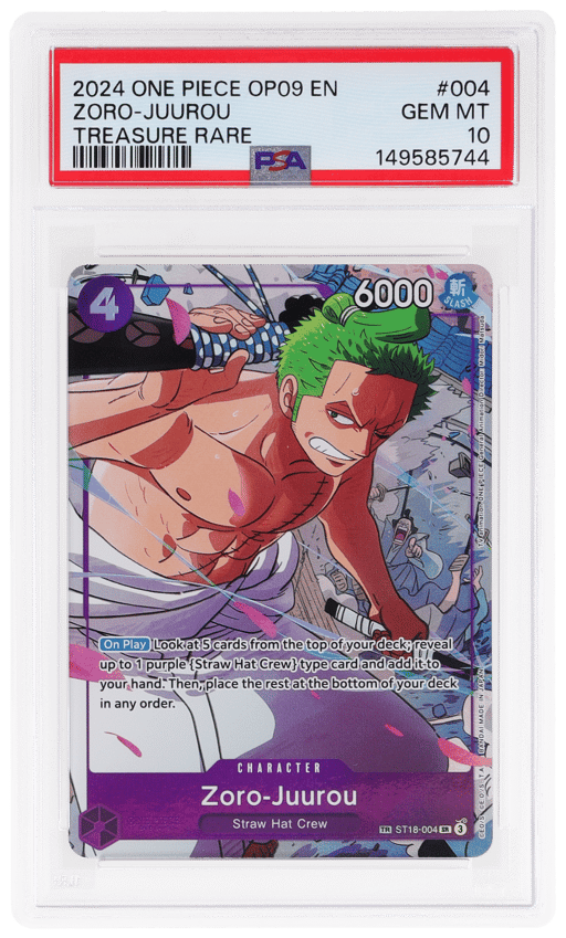 2024 One Piece Emperors In the New World Treasure Rare Zoro Juurou #ST18-004 PSA 10