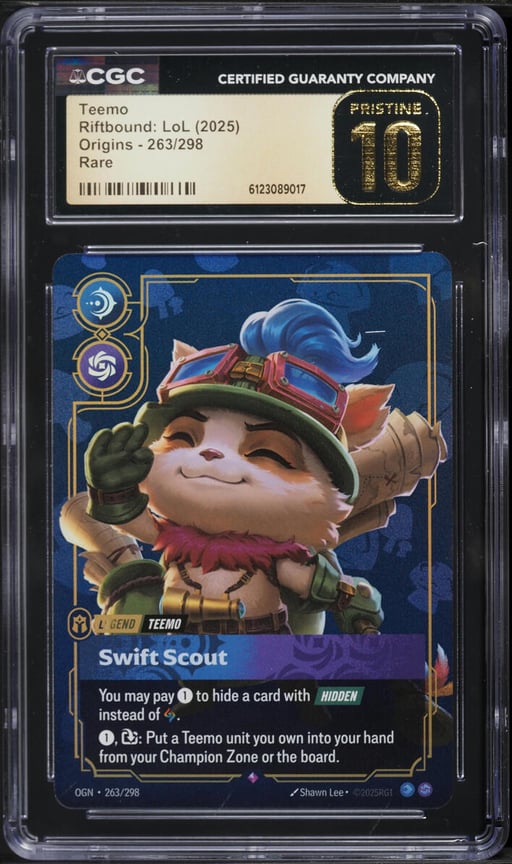 2025 Riftbound League Of Legends LoL Origins Teemo #263 CGC 10 PRISTINE