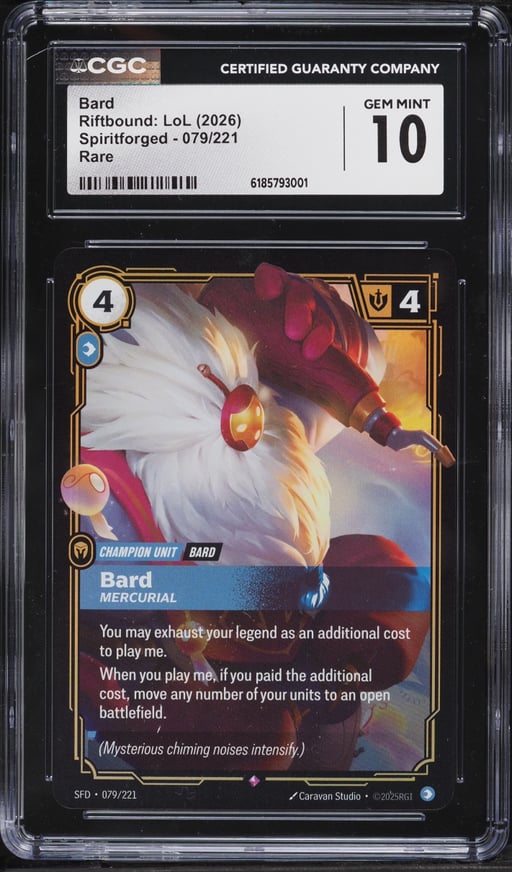 2026 Riftbound League Of Legends LoL Spiritforged Bard #79 CGC 10 GEM MINT
