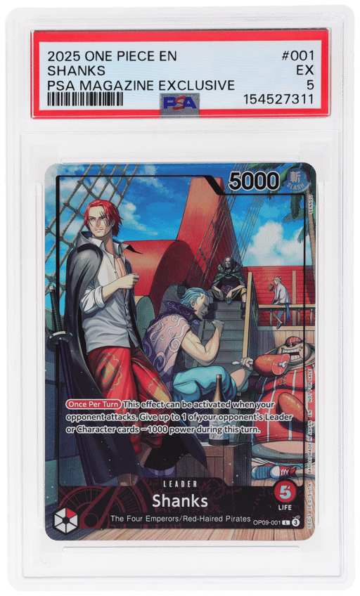 2025 One Piece Promo Psa Magazine Exclusive Shanks #OP09-001 PSA 5