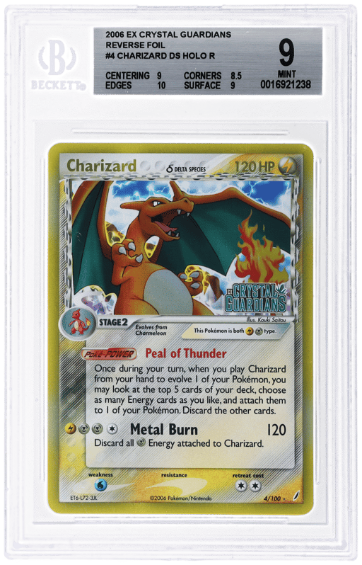 2006 Pokemon Ex Crystal Guardians Reverse Holo Charizard #4 BGS 9