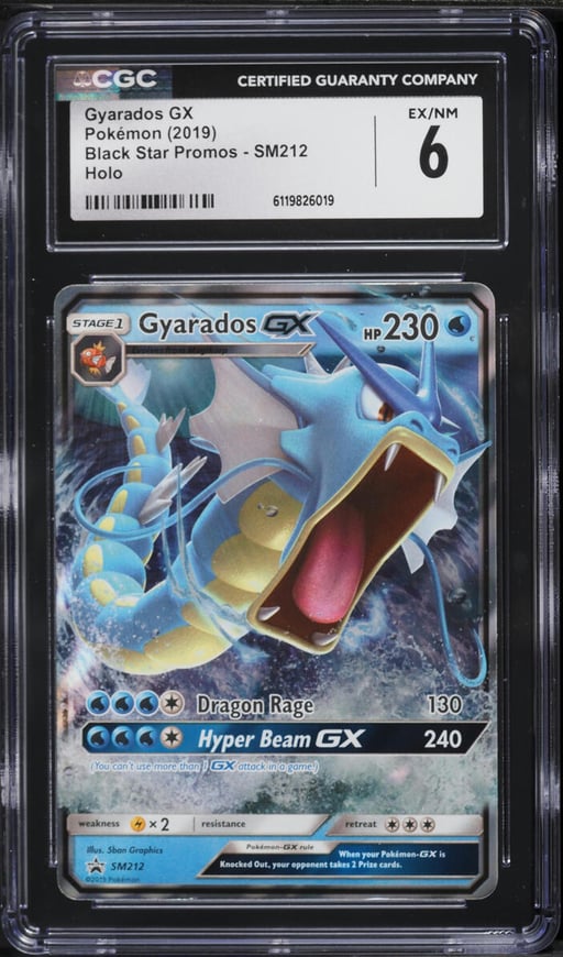 2019 Pokemon Sun & Moon Black Star Promo Holo Gyarados GX #SM212 CGC 6 EXMT