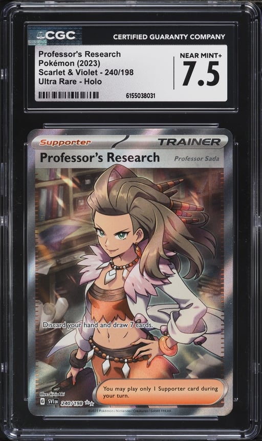 2023 Pokemon Scarlet & Violet Full Art Professor's Research #240 CGC 7.5 NRMT+