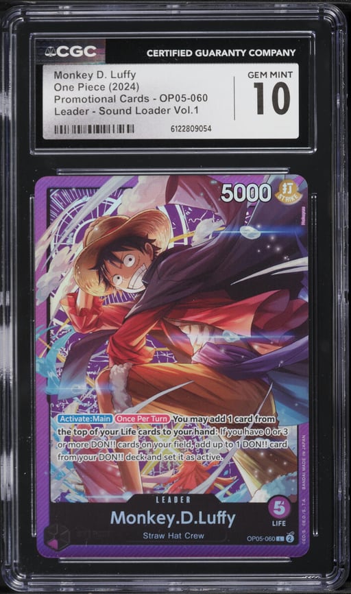 2024 One Piece Promotional Cards Sound Loader Vol.1 Monkey D. Luffy #OP05-060 CGC 10 GEM MINT