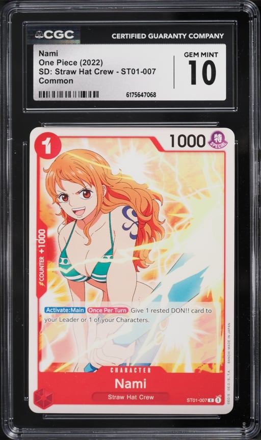2022 One Piece SD: Straw Hat Crew Nami #ST01-007 CGC 10 GEM MINT