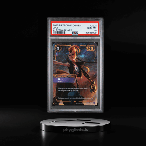 2025 RIFTBOUND: LEAGUE OF LEGENDS OGN-ORIGINS 202a JINX - REBEL ALTERNATE ART PSA 10