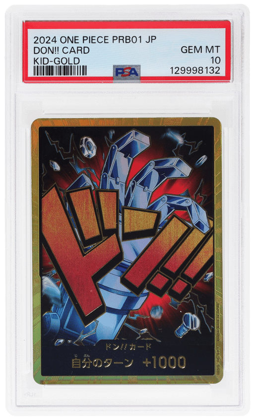 2024 One Piece Premium Booster Japanese Kid Gold Don Card PSA 10