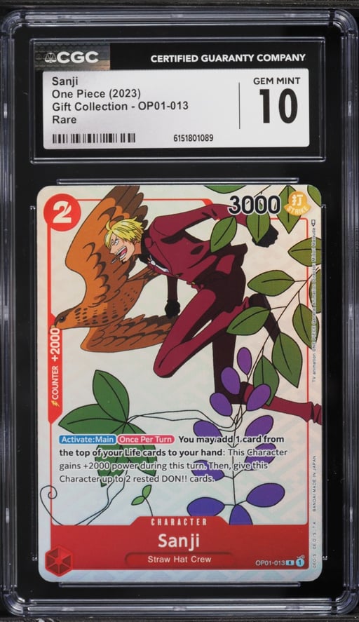 2023 One Piece Gift Collection Sanji #OP01-013 CGC 10 GEM MINT