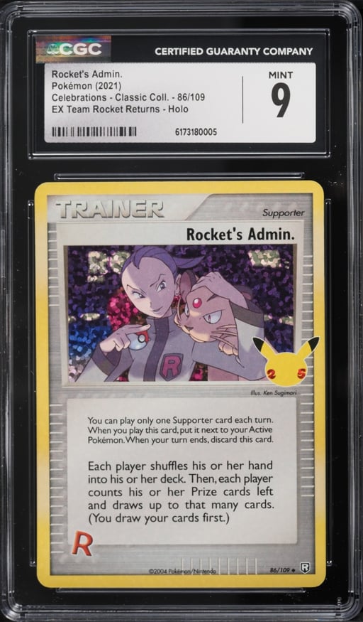 2021 Pokemon SWSH Celebrations Classic Collection Holo Rocket's Admin #86 CGC 9 MINT