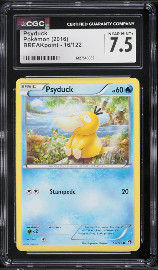 2016 Pokemon XY Breakpoint Psyduck #16 CGC 7.5 NRMT+