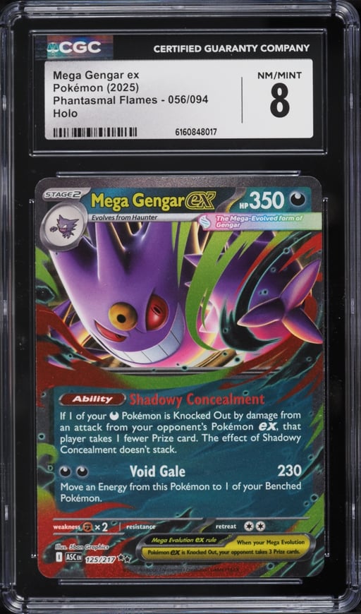 2025 Pokemon Mega Evolution Phantasmal Flames Holo Mega Gengar EX #56 CGC 8 NM-MT