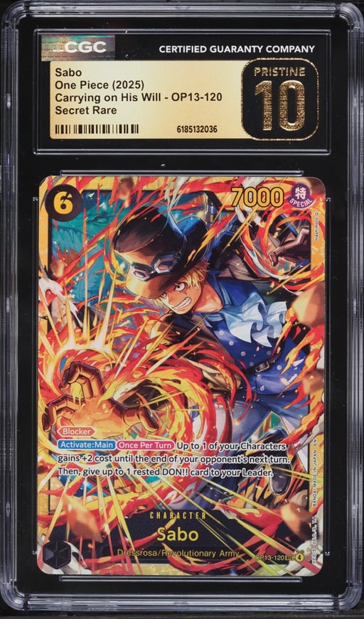 2025 One Piece Carrying On His Will SEC Sabo #OP13-120 CGC 10 PRISTINE